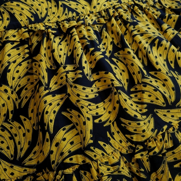 Farm Rio x Anthropologie Banana One-Shoulder Ruffle Tiered Midi Dress - Picture 9 of 11